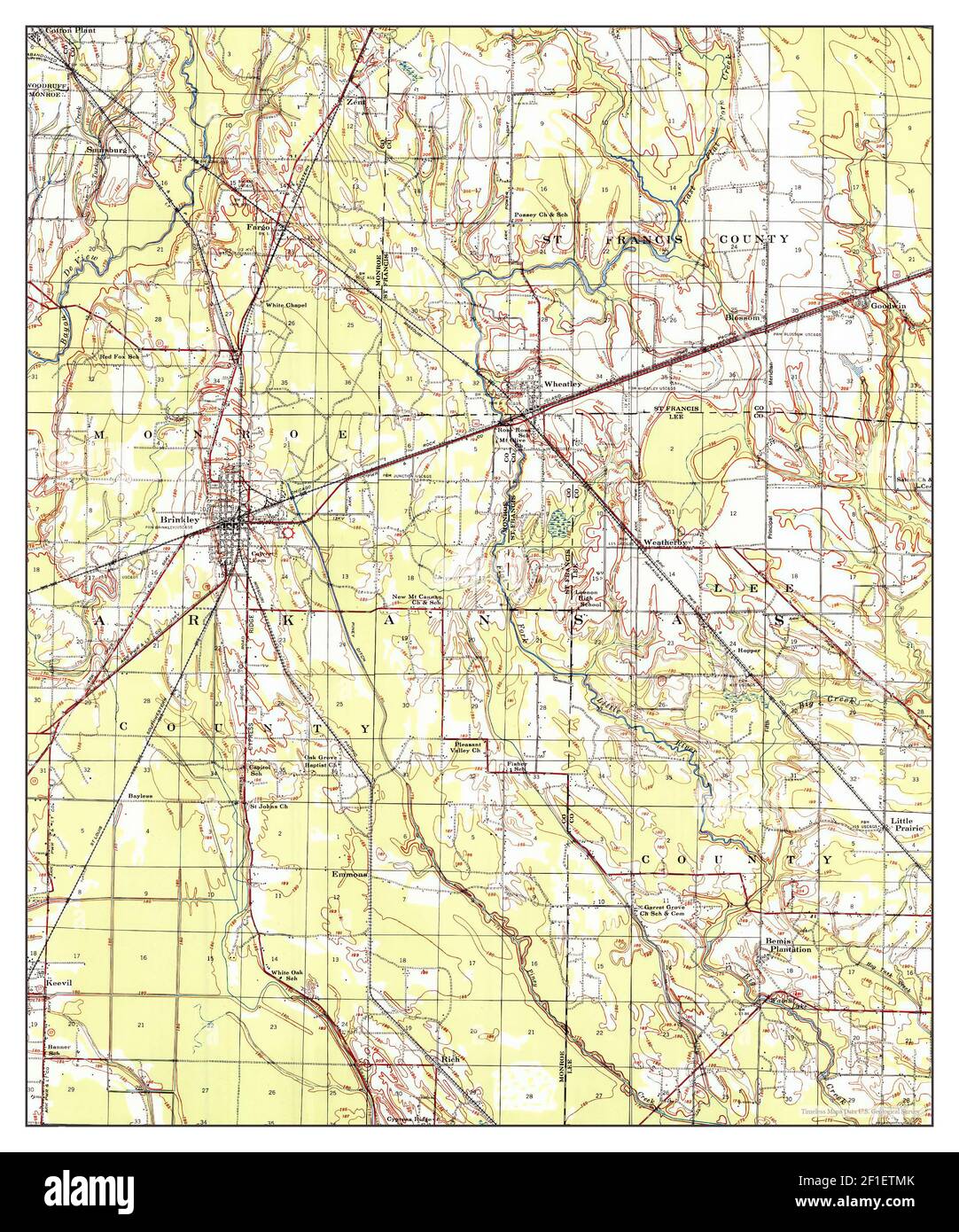 Brinkley, Arkansas, map 1940, 162500, United States of America by Timeless Maps, data U.S
