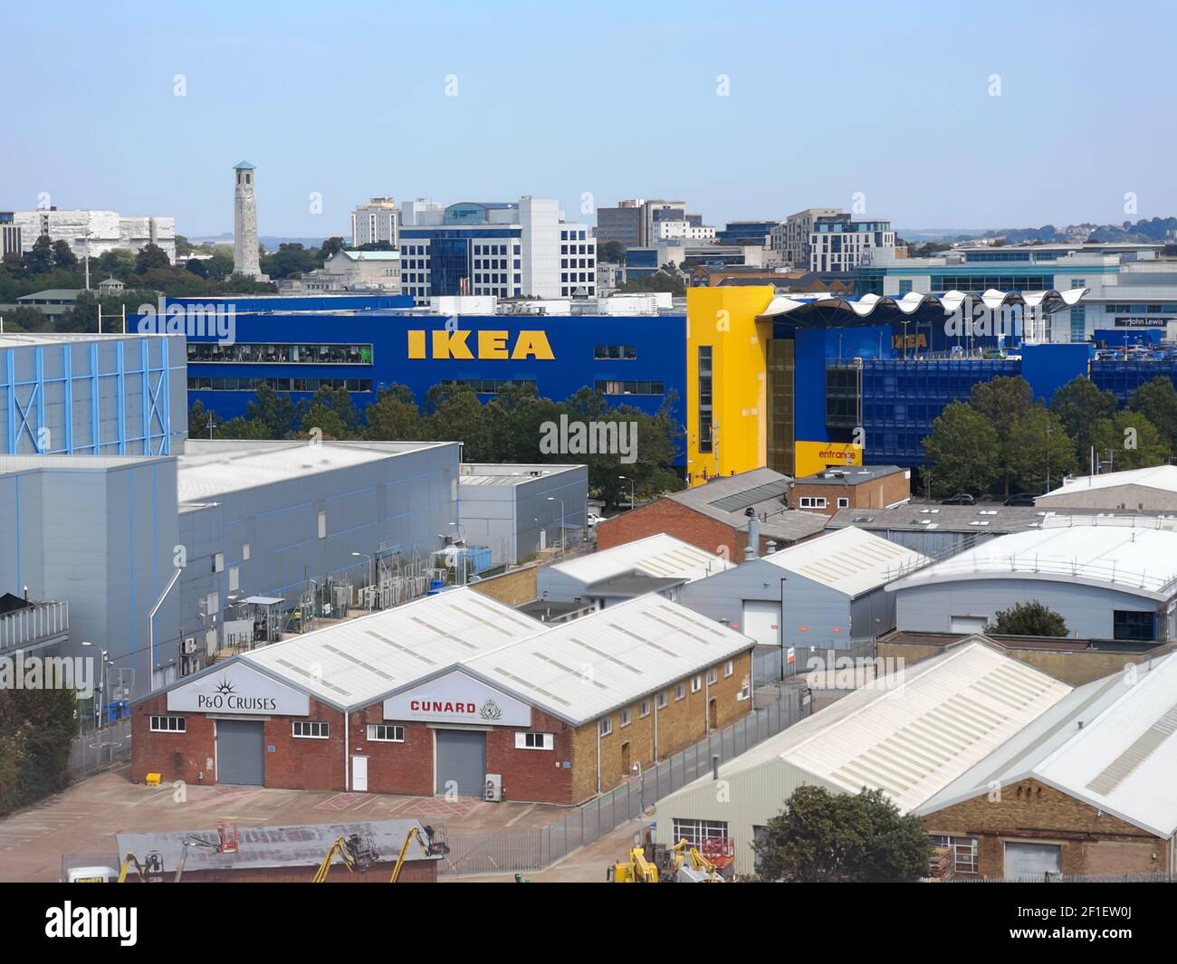 A general view of the IKEA Southampton store photographed from onboard