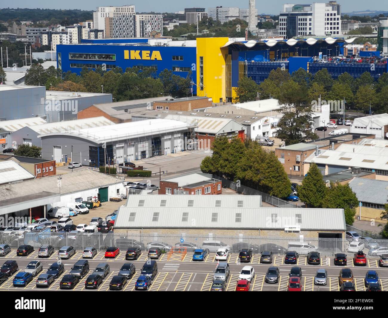 A general view of the IKEA Southampton store photographed from onboard