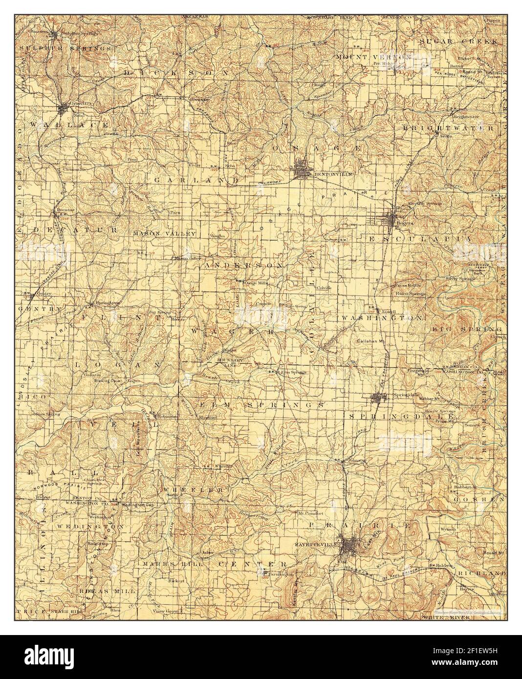 Fayetteville, Arkansas, map 1901, 1:125000, United States of America by ...