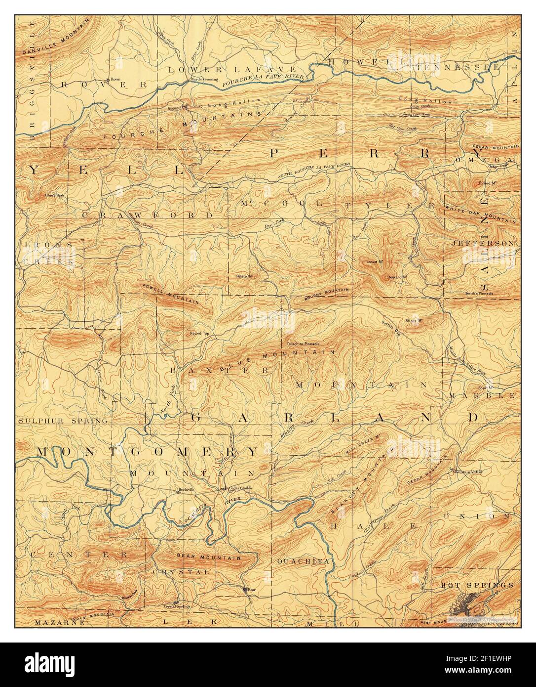 Old map of hot springs hi-res stock photography and images - Alamy