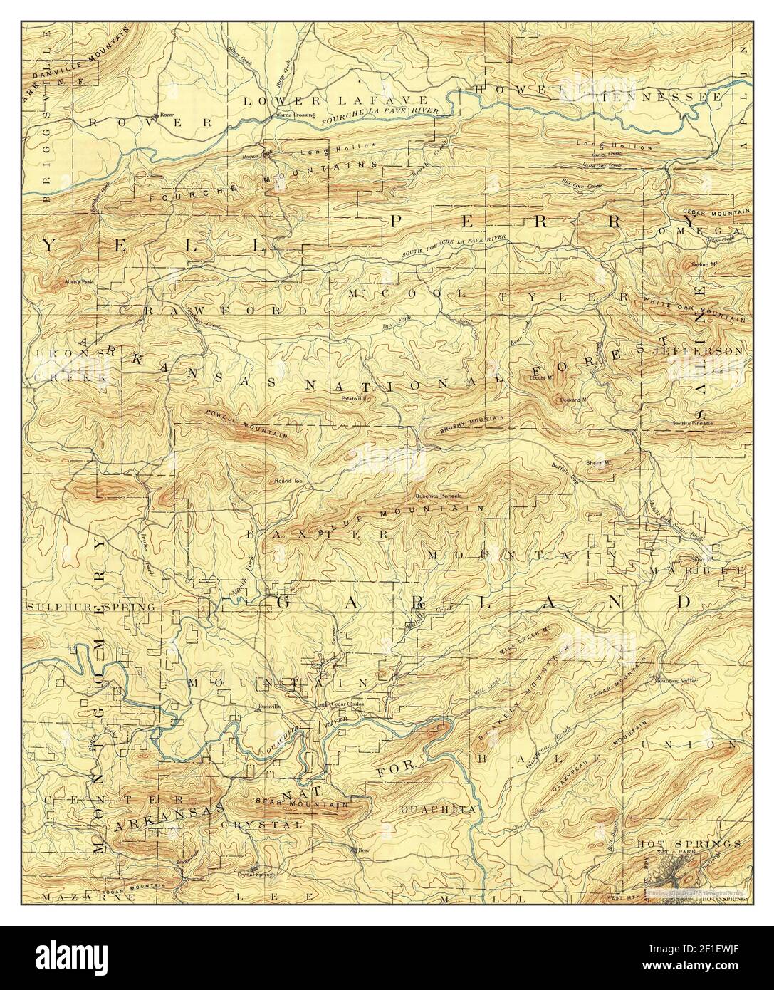 Hot Springs, Arkansas, map 1894, 1:125000, United States of America by ...