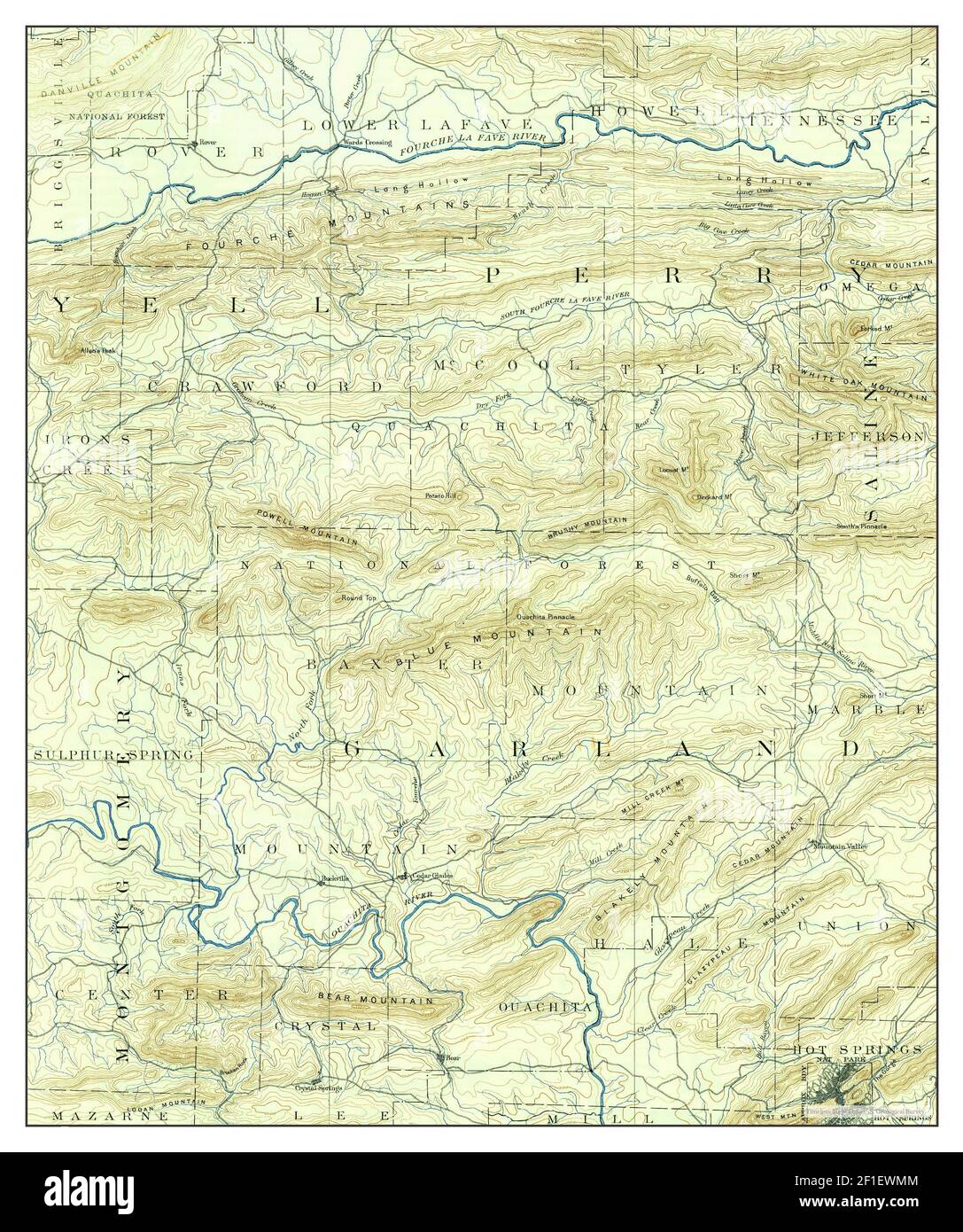 Old map of hot springs hi-res stock photography and images - Alamy
