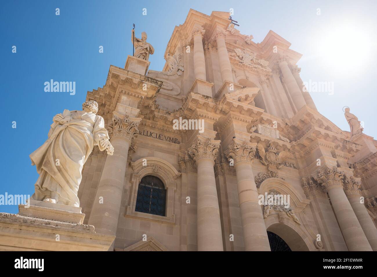 The Duomo Cathedral of Ortigia in Syracuse, Sicily, Italy Stock Photo