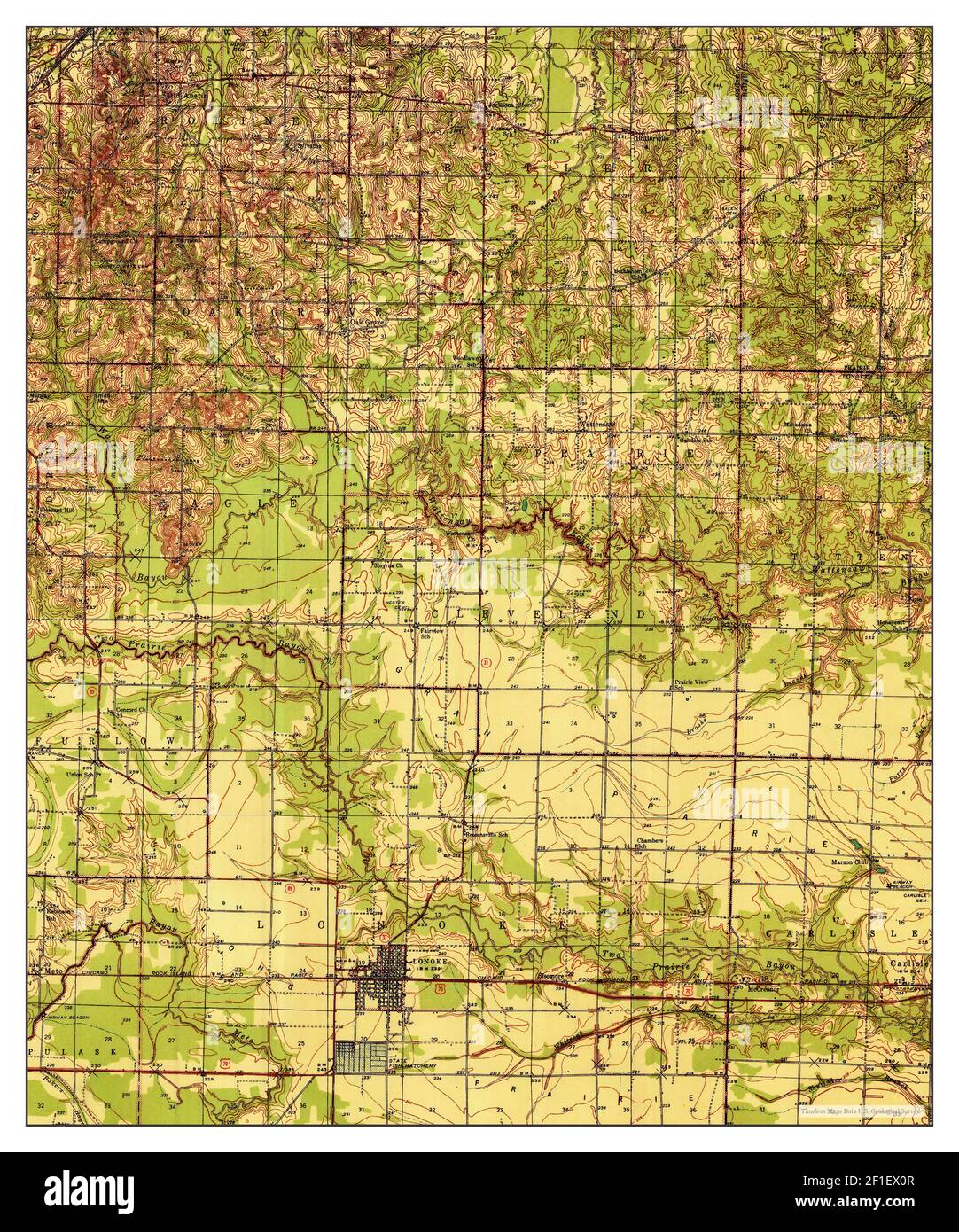 Lonoke, Arkansas, map 1940, 162500, United States of America by