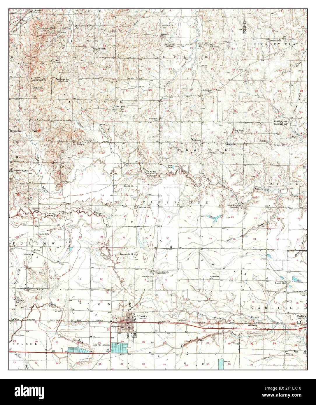 Lonoke, Arkansas, map 1950, 1:62500, United States of America by ...