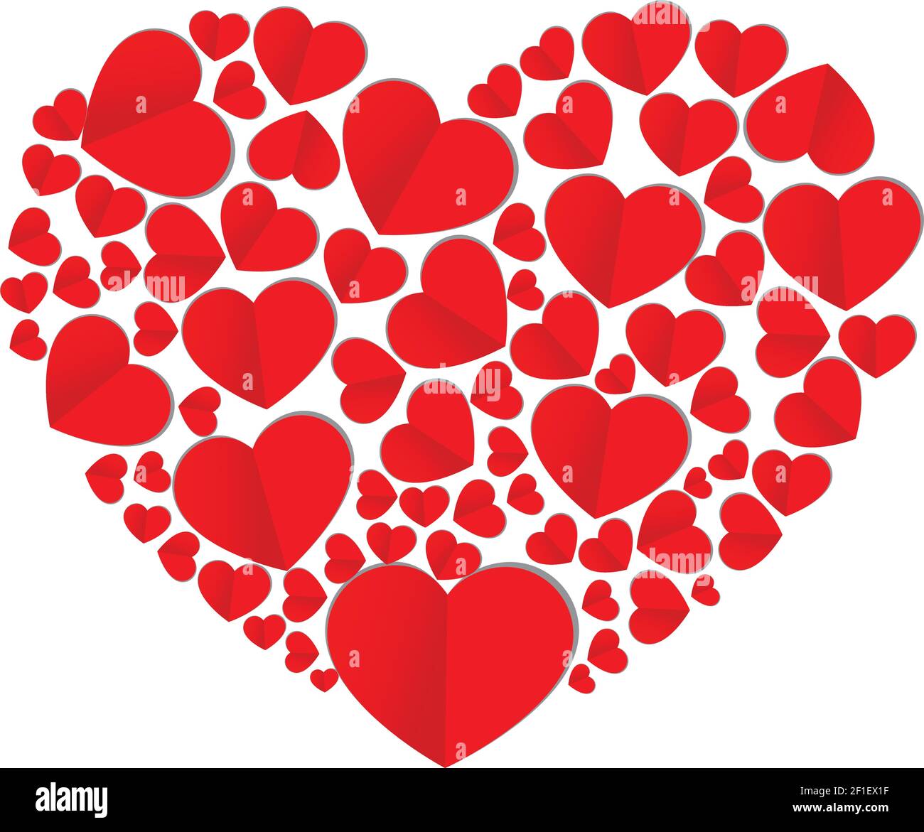 vector paper red heart shape design Stock Vector Image & Art - Alamy