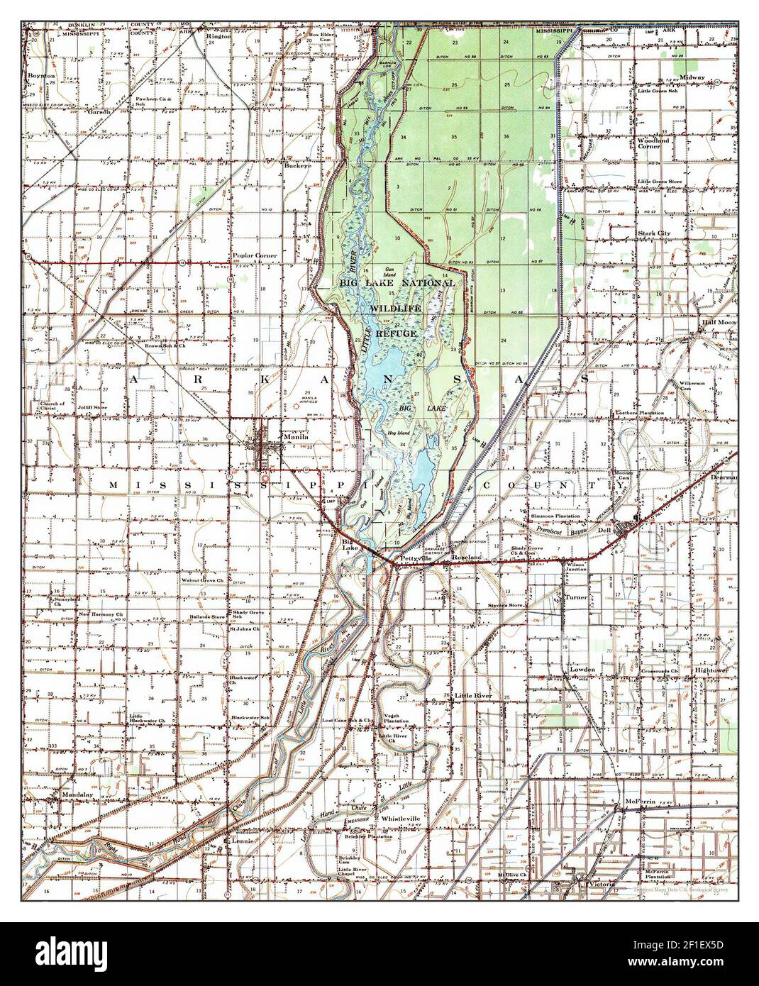 Manila, Arkansas, map 1956, 162500, United States of America by