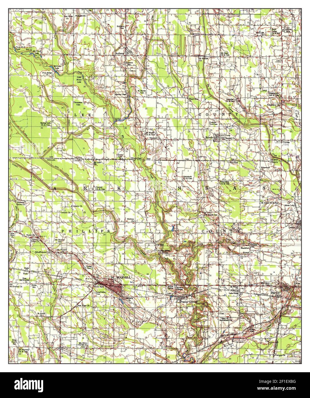 Marvell, Arkansas, map 1956, 162500, United States of America by