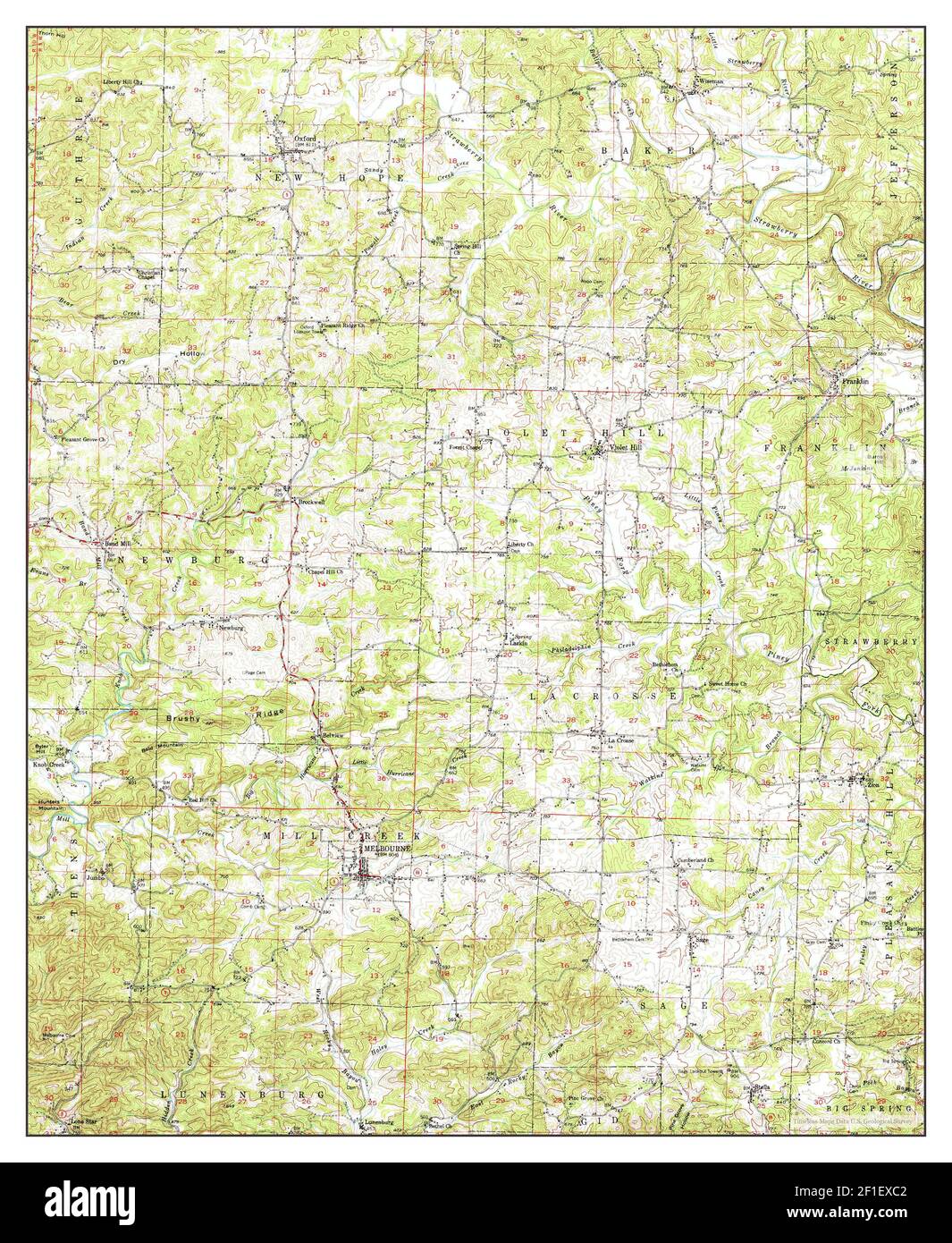 Map of melbourne arkansas Cut Out Stock Images & Pictures - Alamy