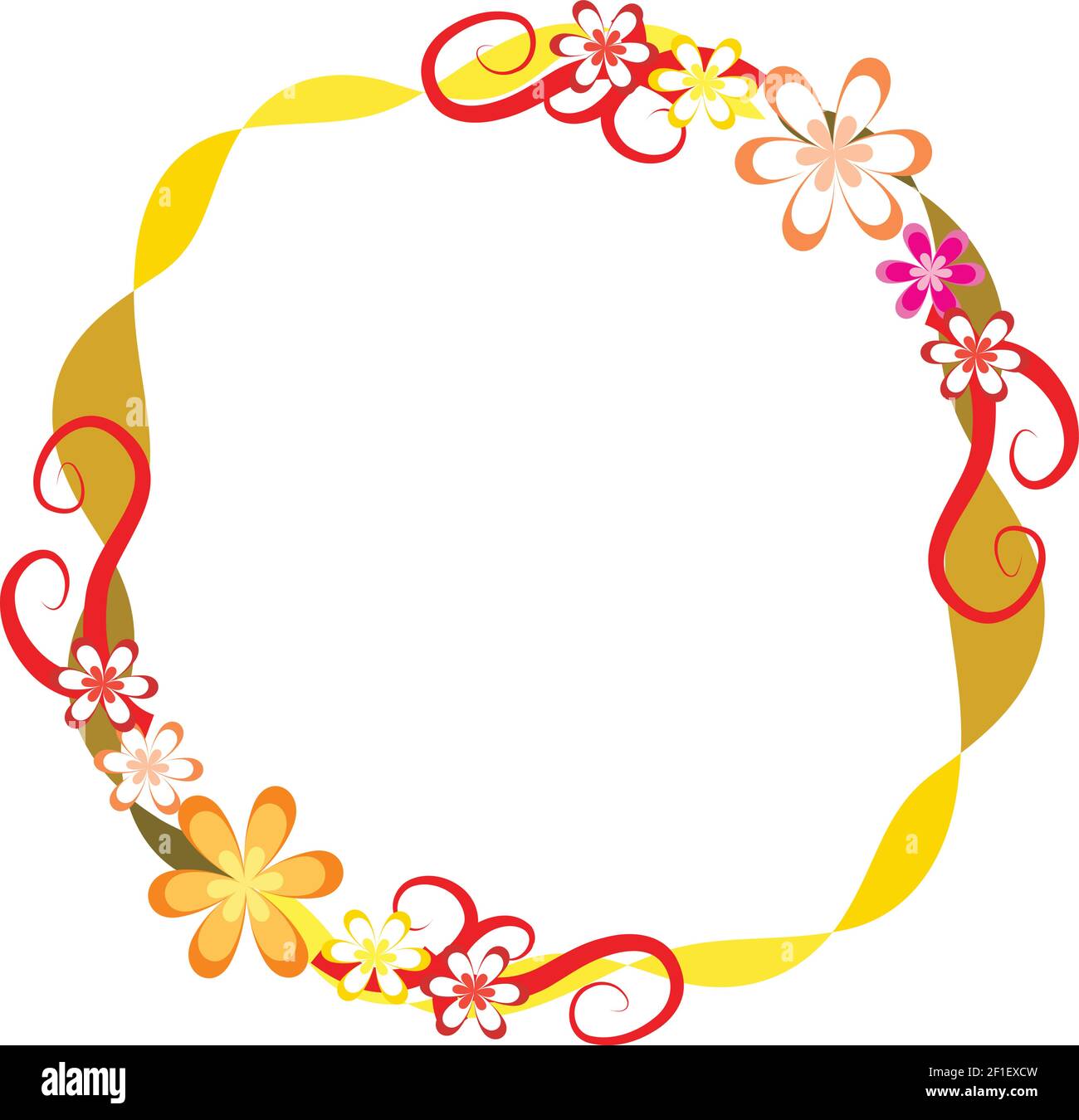 vector flowers circle border background Stock Vector Image & Art Alamy
