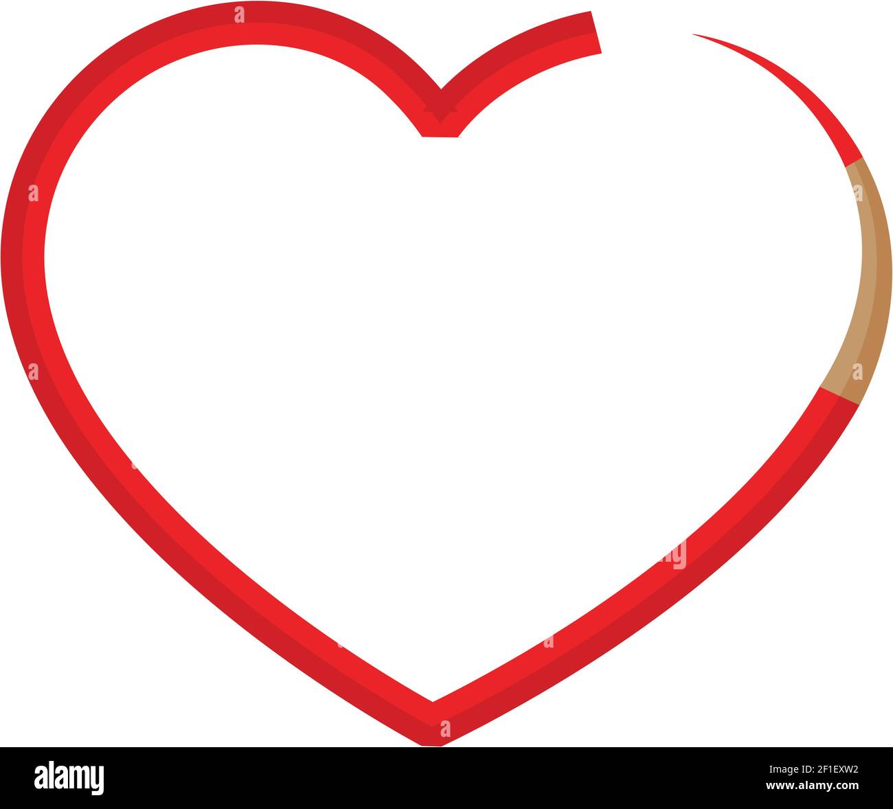 vector heart shape colour pencil design border frame background Stock  Vector Image & Art - Alamy