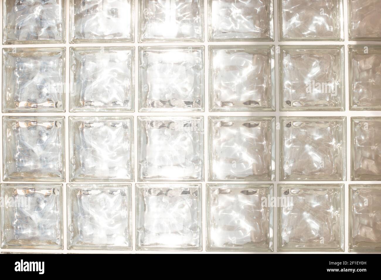 White glass brick wall - seamless texture. Close up Stock Photo