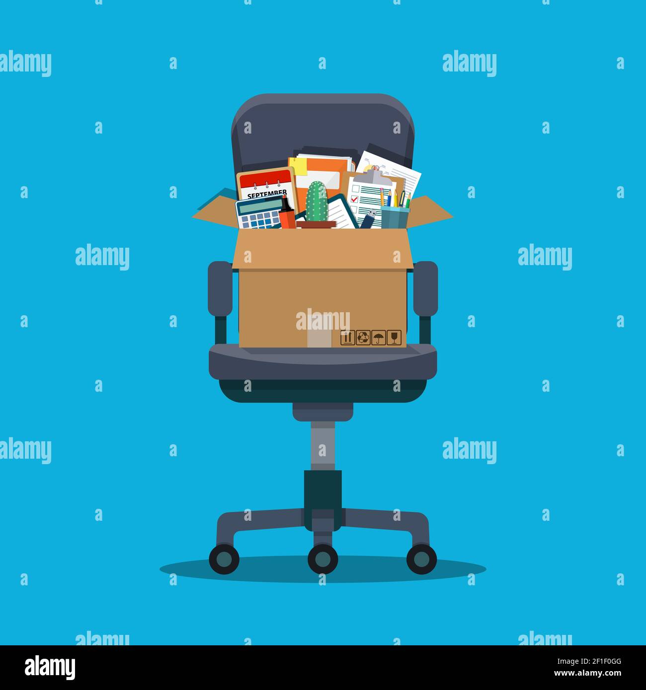 Office chair. Box with office goods Stock Vector Image & Art Alamy