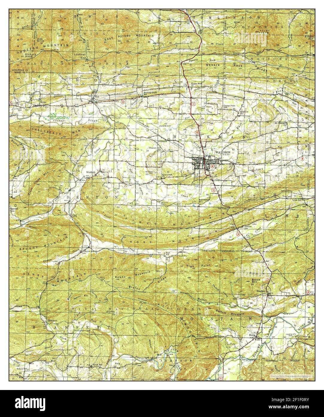 Waldron, Arkansas, map 1949, 1:62500, United States of America by Timeless Maps, data U.S. Geological Survey Stock Photo