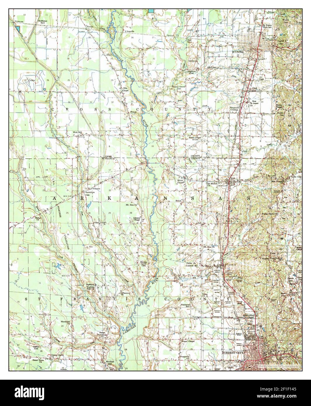 Wynne, Arkansas, map 1958, 162500, United States of America by
