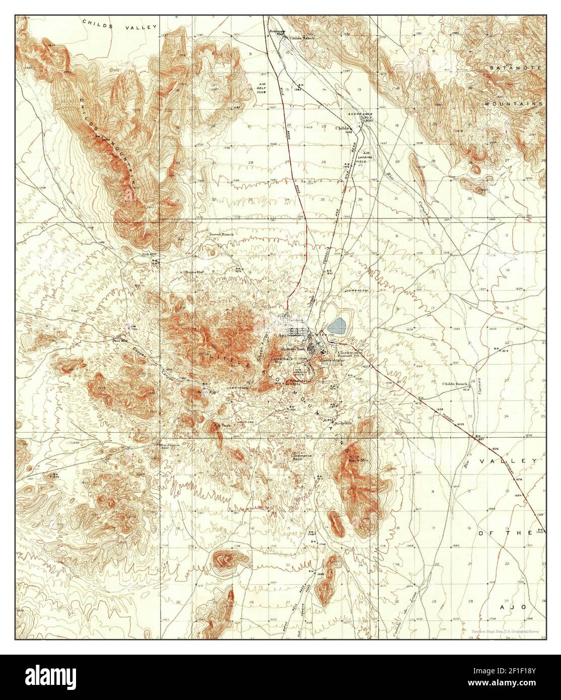 Ajo, Arizona, map 1934, 162500, United States of America by Timeless Maps, data U.S. Geological