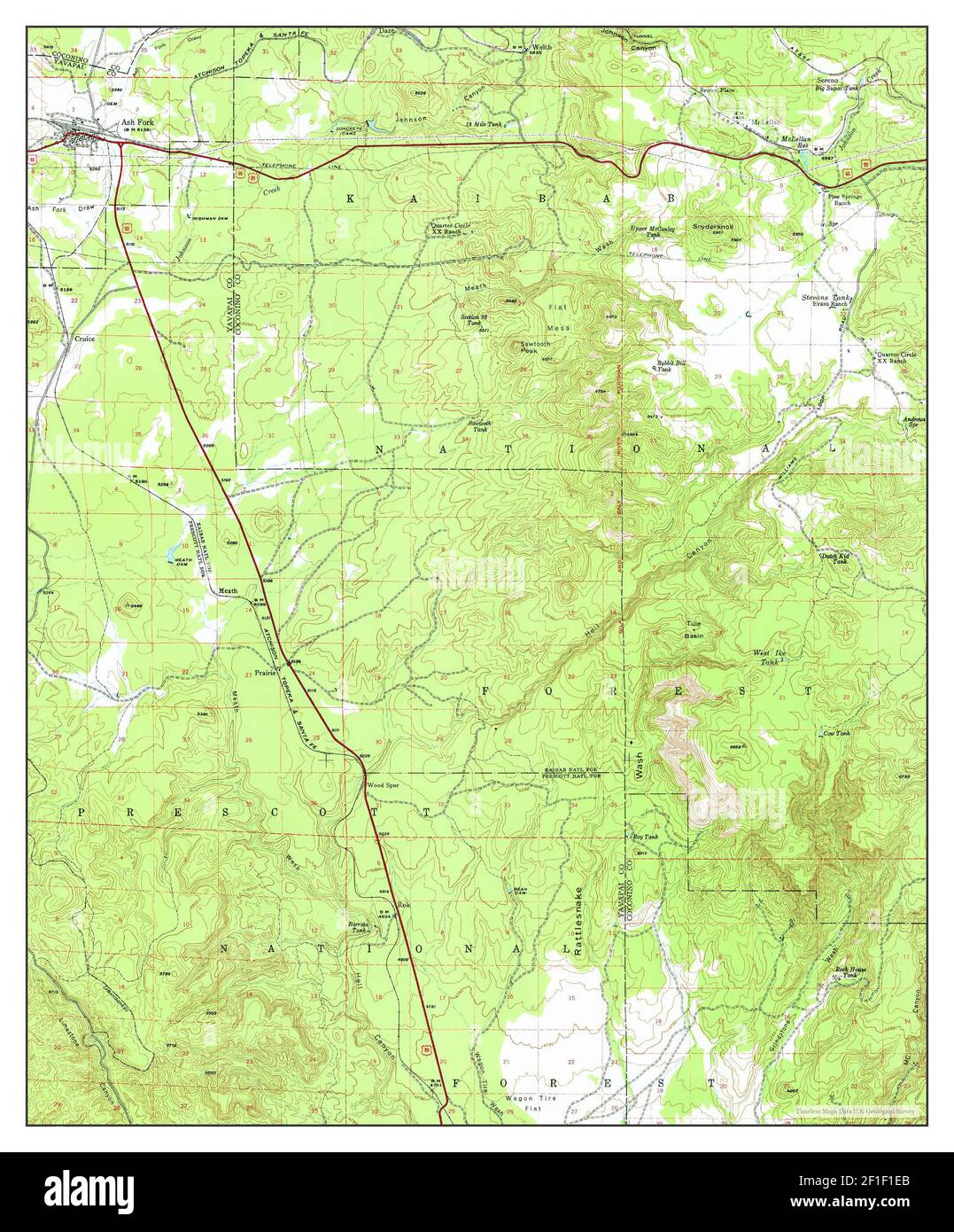 Ash Fork Az Map Ash Fork, Arizona, Map 1947, 1:62500, United States Of America By Timeless  Maps, Data U.s. Geological Survey Stock Photo - Alamy