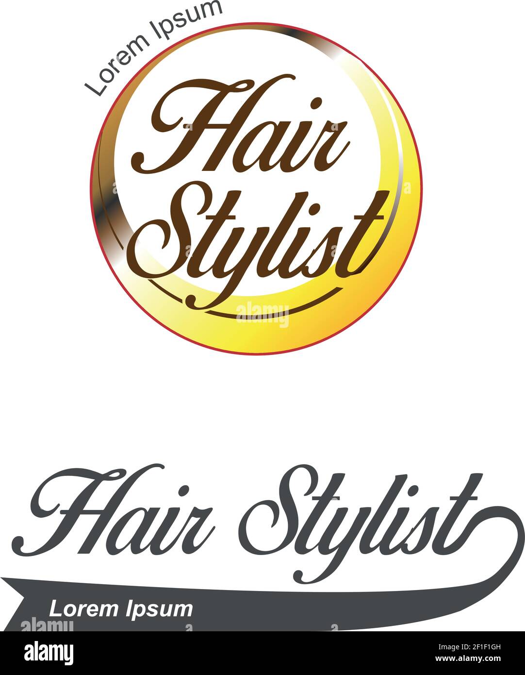 Hair salon vector logo. Hair stylist emblem. Beauty salon sign Stock Vector