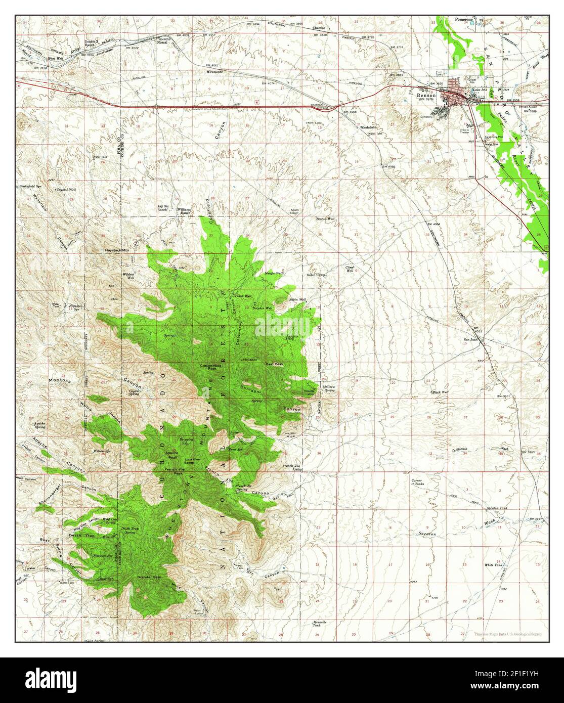 Benson, Arizona, map 1958, 162500, United States of America by
