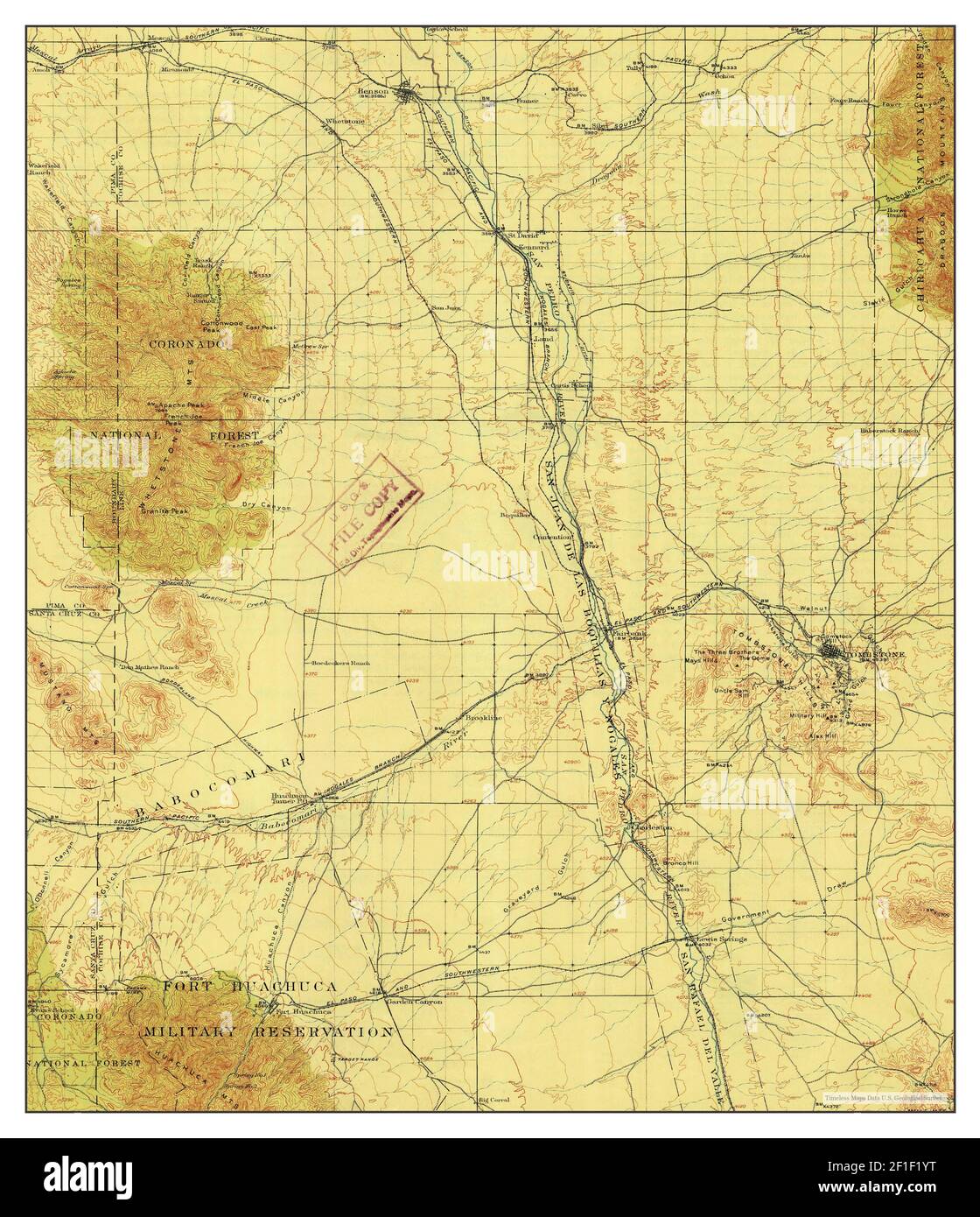 Benson, Arizona, map 1915, 1125000, United States of America by