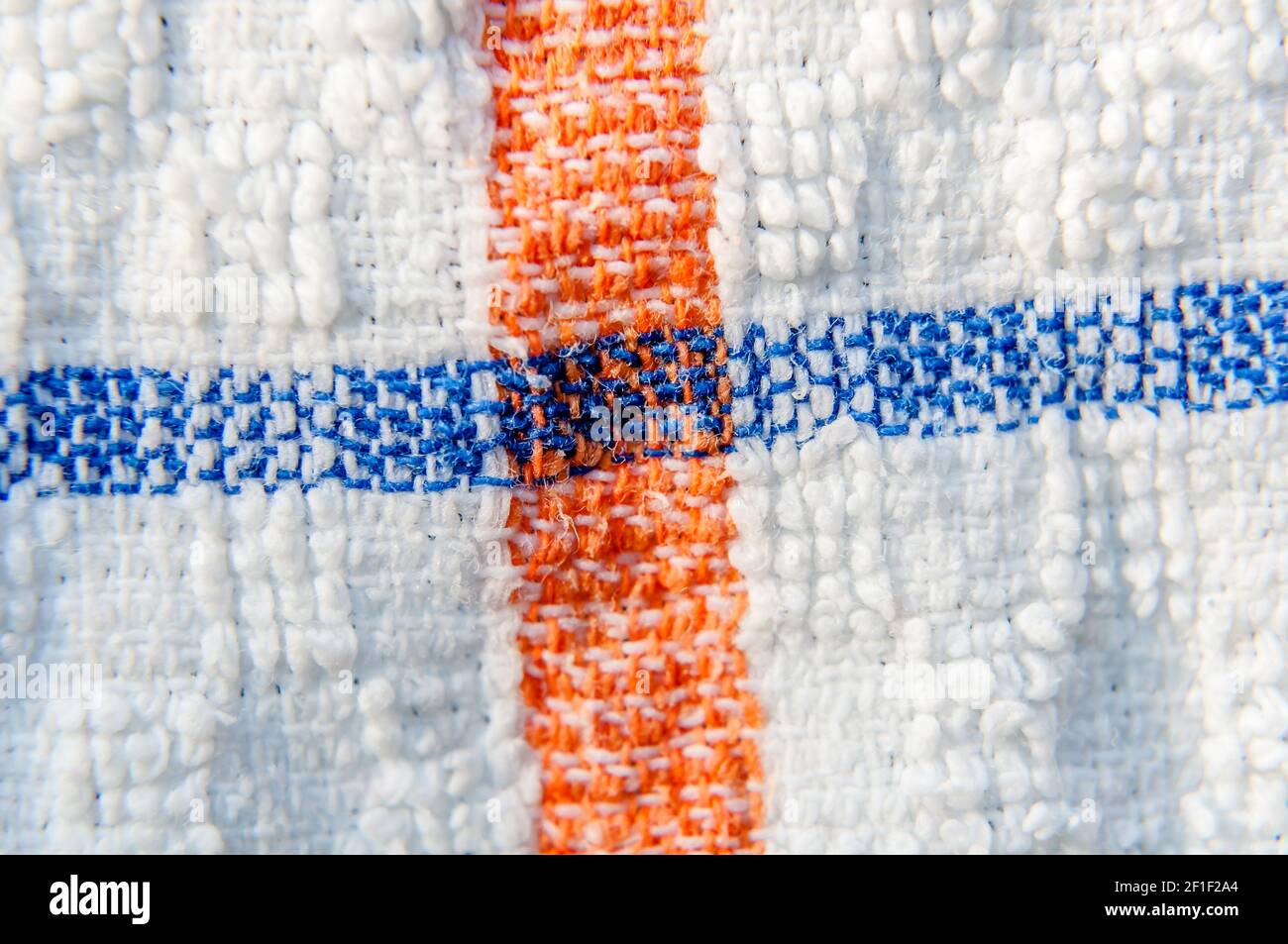 Blue and orange striped seamless cloth background Stock Photo