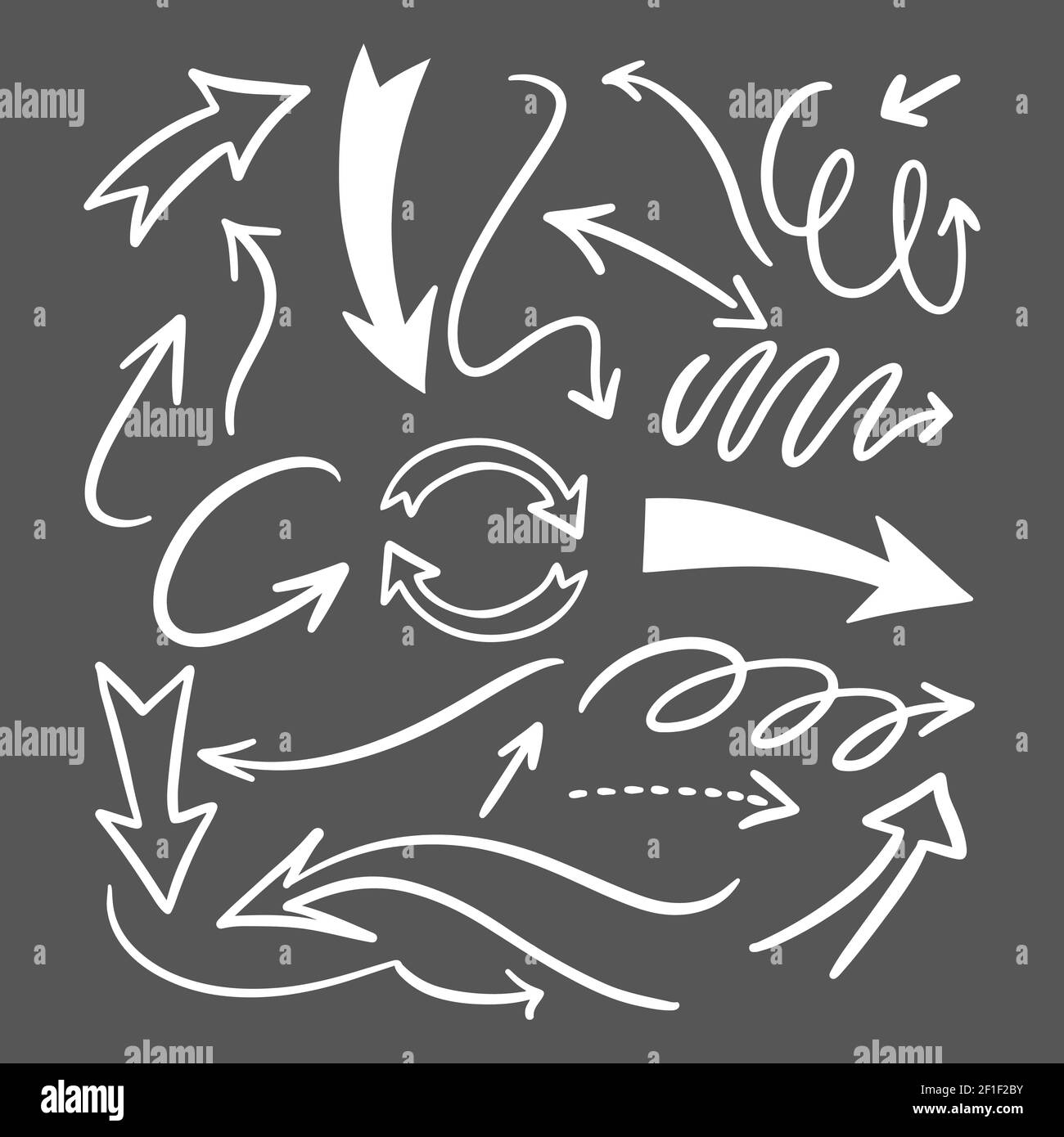 Hand drawn arrow collection Vector illustration. Stock Vector