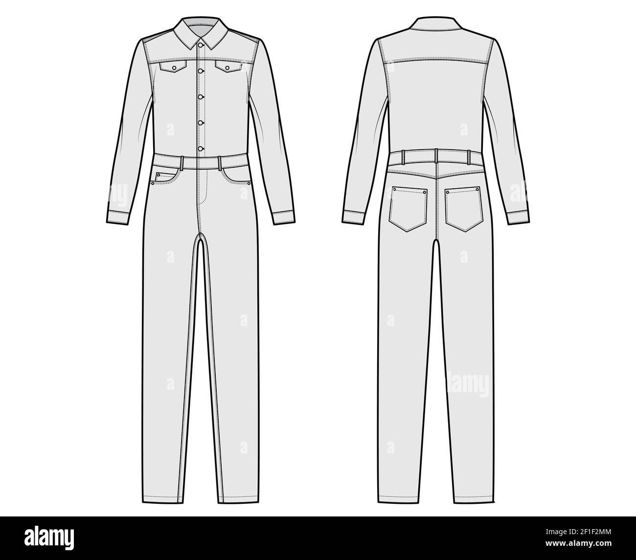 Denim overall jumpsuit Dungaree 