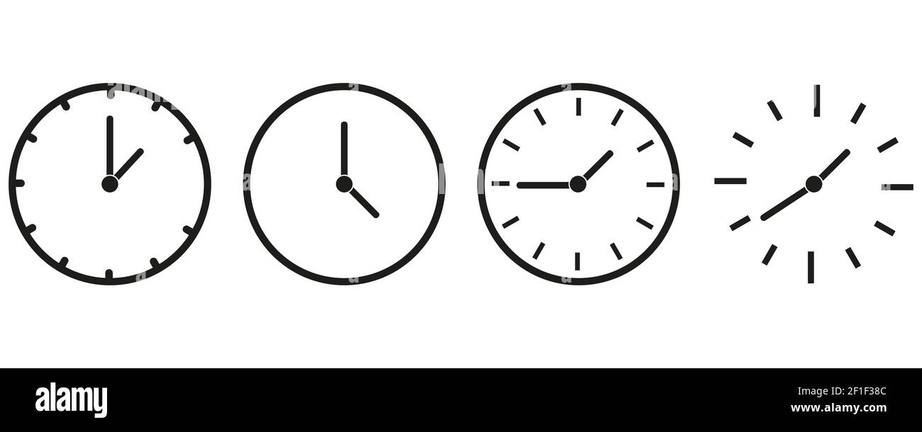 Vector Time And Clock Icons Setclocks Icon Collection Design Stock