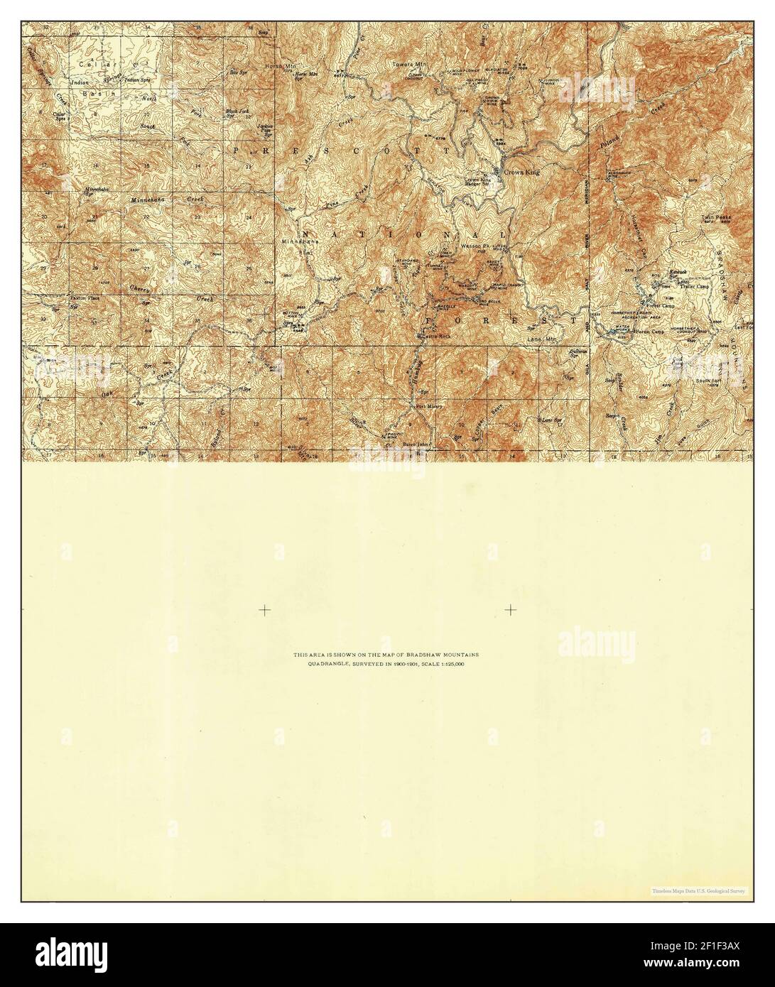 Crown King, Arizona, map 1948, 163360, United States of America by