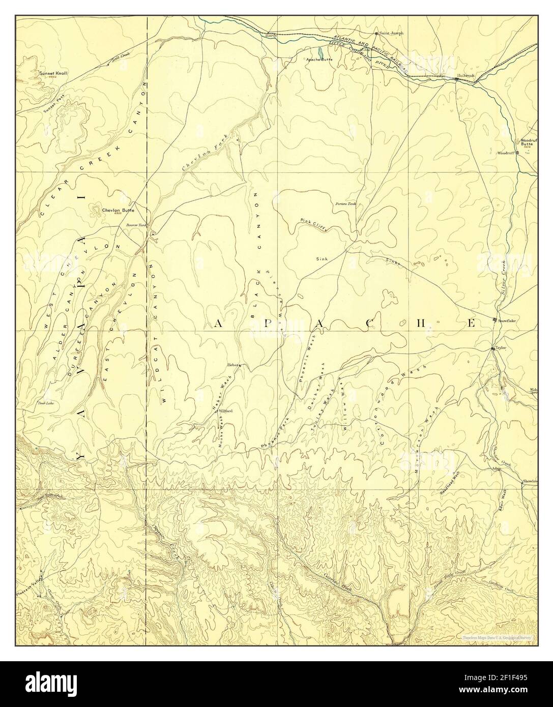 Holbrook, Arizona, map 1893, 1250000, United States of America by