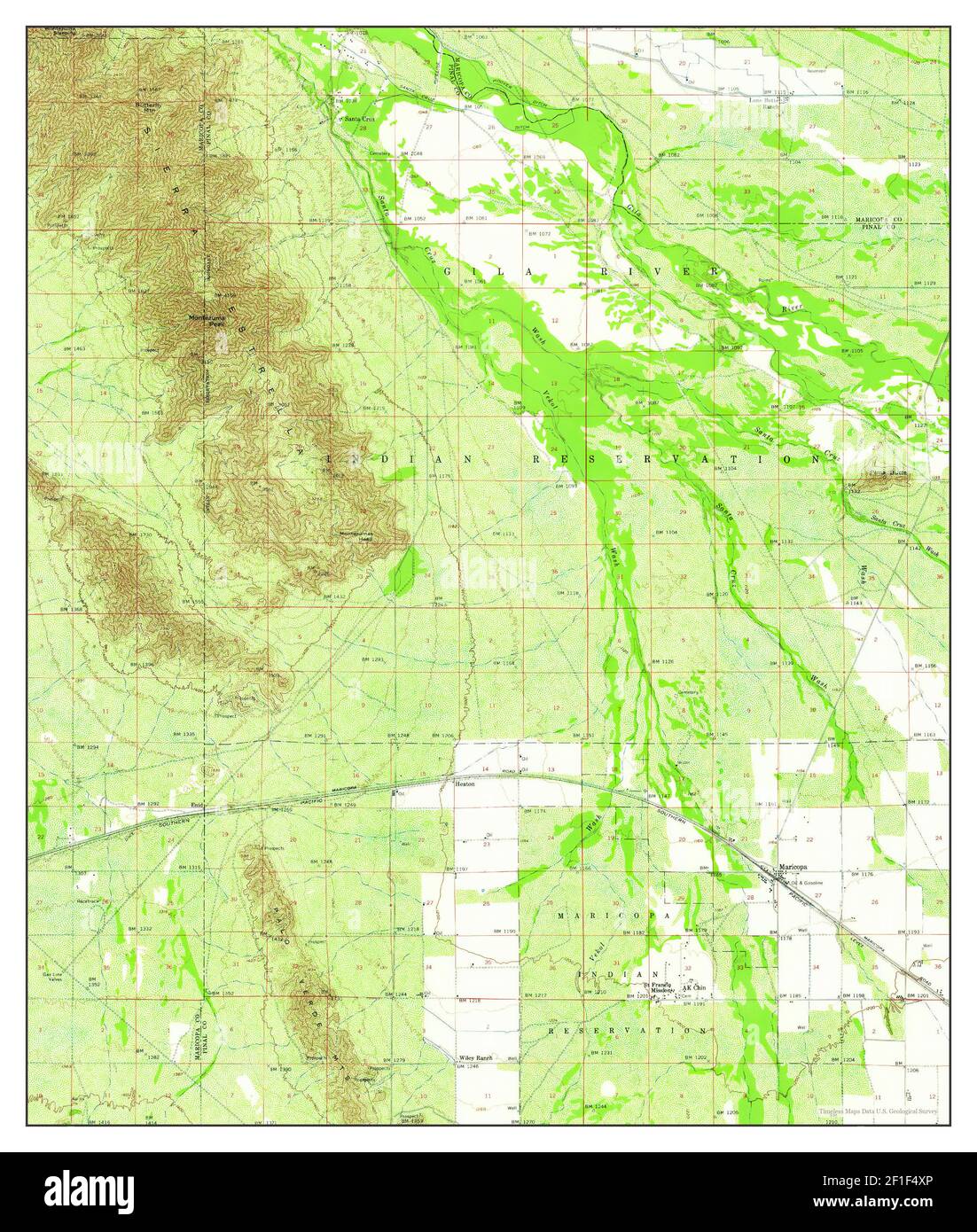 Maricopa, Arizona, map 1952, 1:62500, United States of America by ...