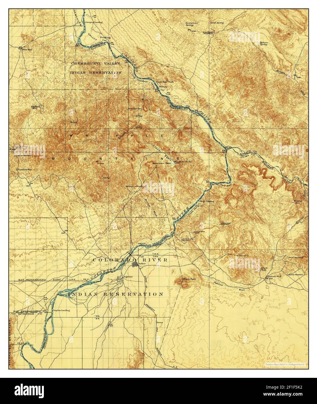 Parker, Arizona, map 1911, 1125000, United States of America by Timeless Maps, data U.S