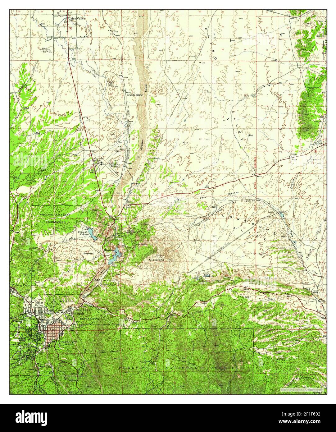 Prescott, Arizona, map 1947, 1:62500, United States of America by ...