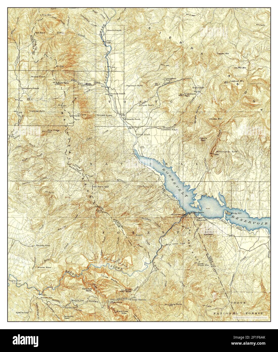 Roosevelt, Arizona, map 1912, 1125000, United States of America by