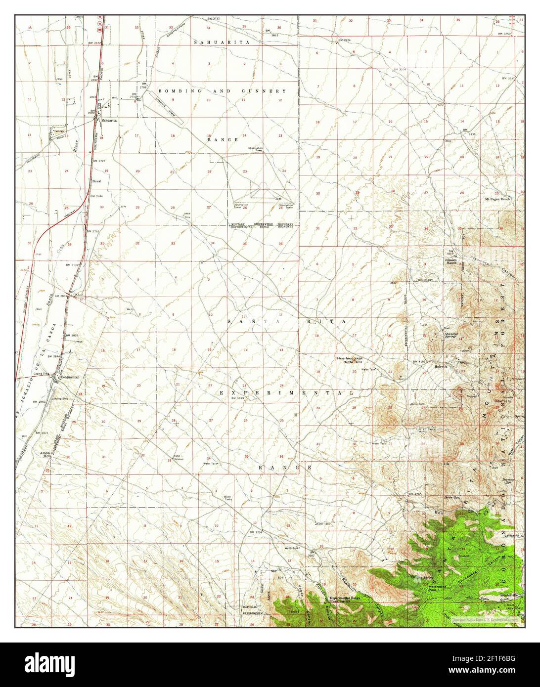 Sahuarita, Arizona, map 1958, 162500, United States of America by