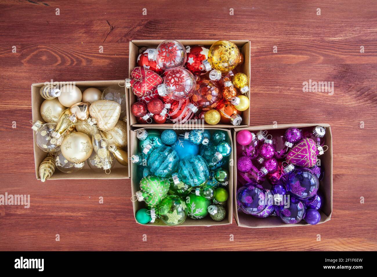Christmas tree balls in bright colors Stock Photo - Alamy
