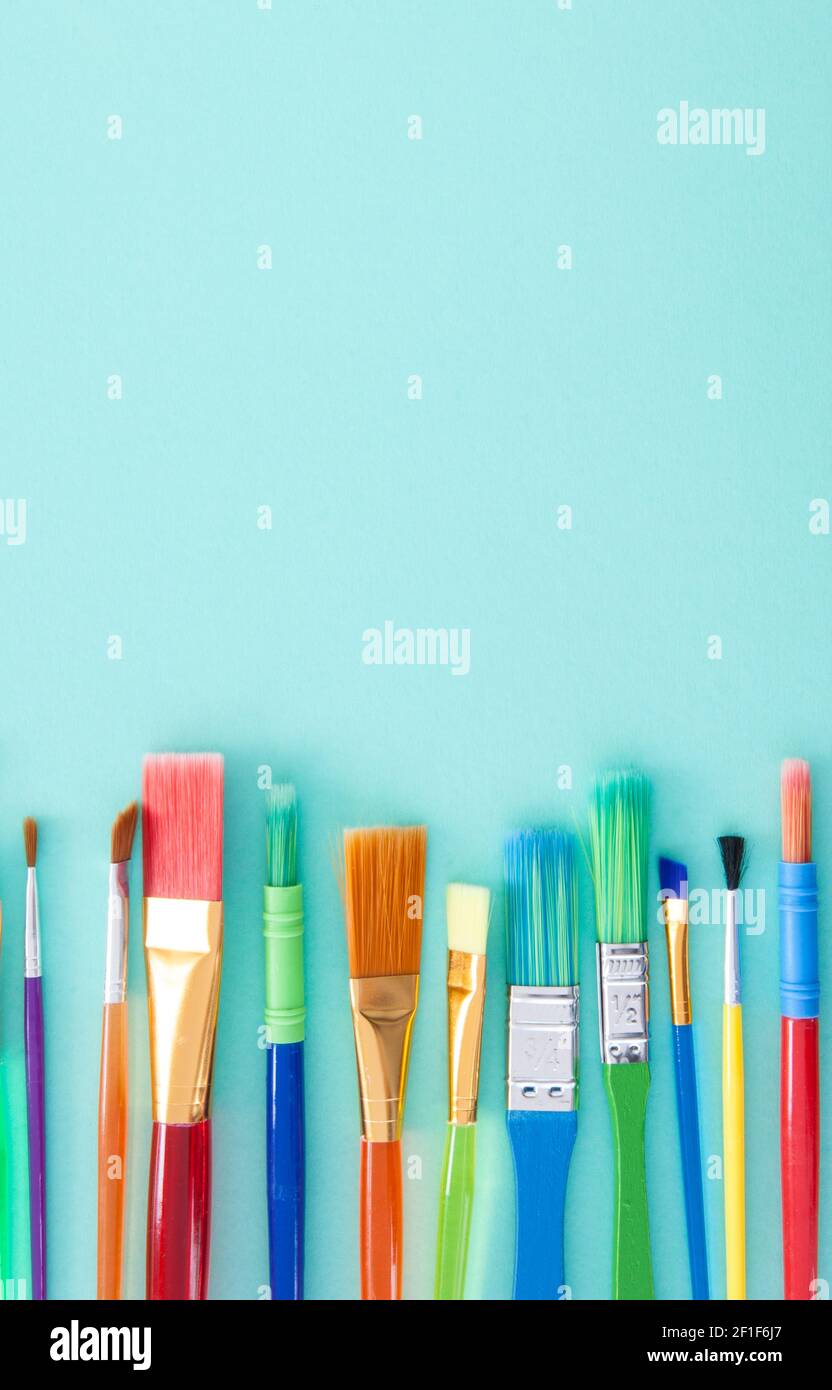 Colorful brushes for painting Stock Photo - Alamy