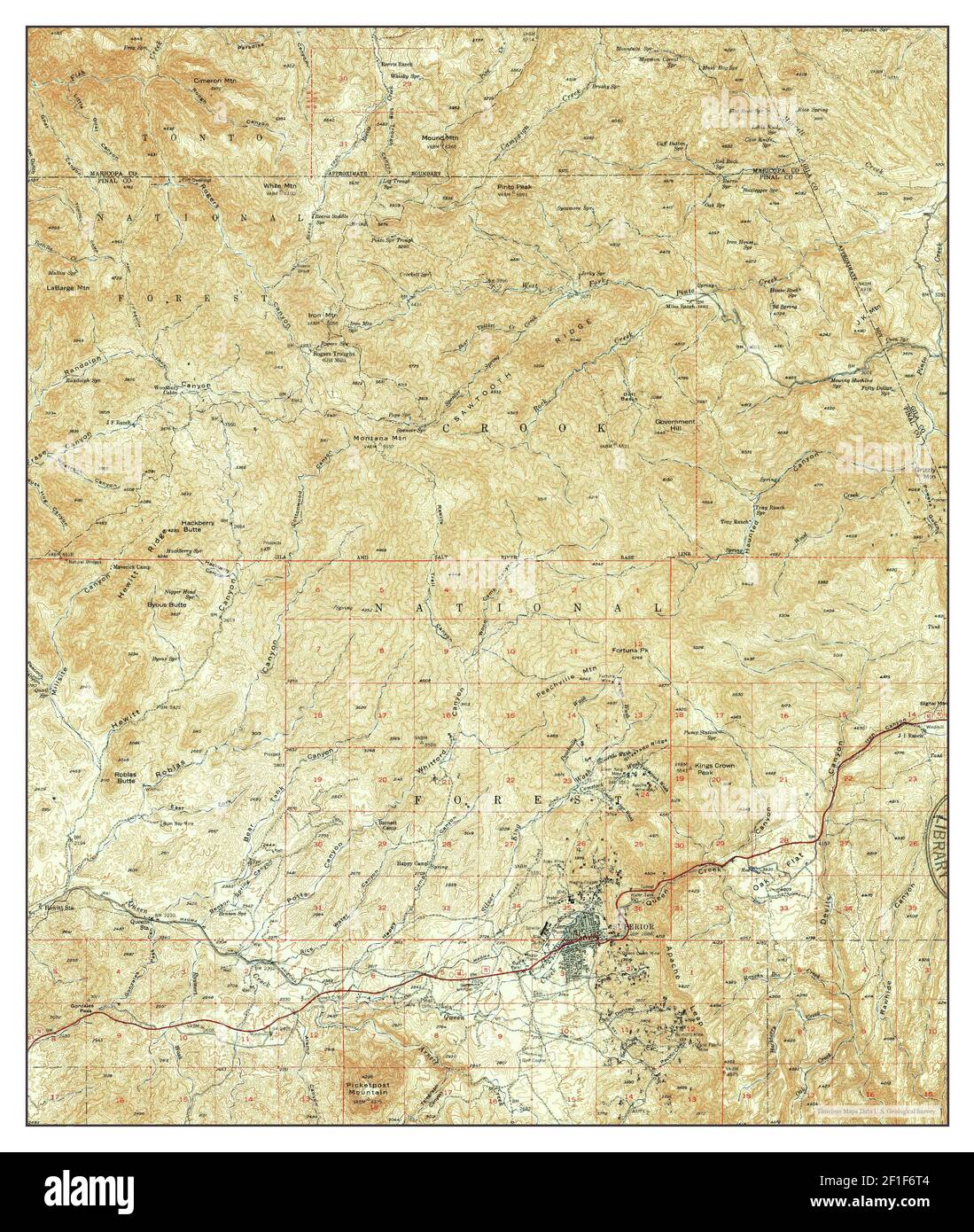 Superior, Arizona, map 1948, 162500, United States of America by