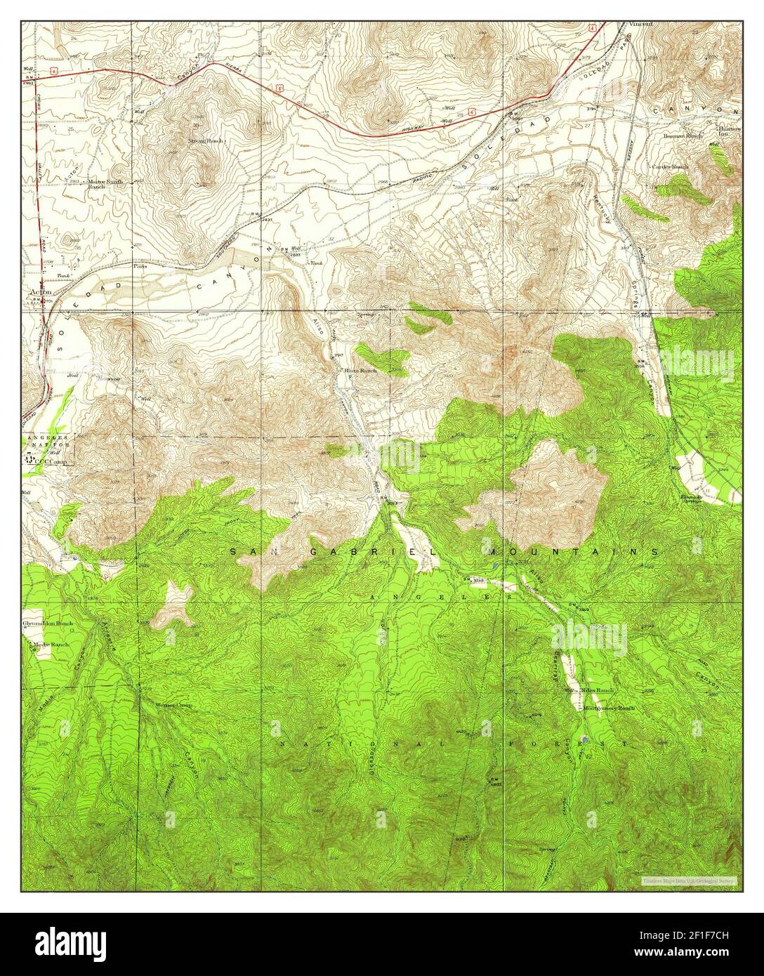 Acton, California, map 1939, 1:24000, United States of America by Timeless Maps, data U.S. Geological Survey Stock Photo