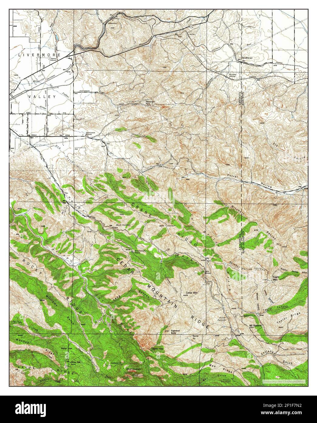 Altamont, California, map 1942, 162500, United States of America by