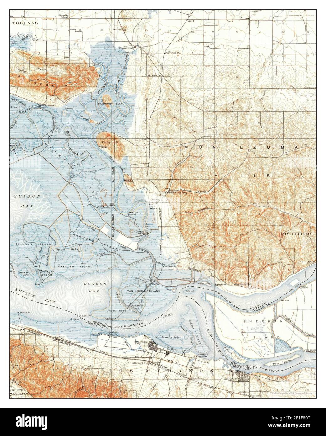 Antioch, California, map 1907, 162500, United States of America by