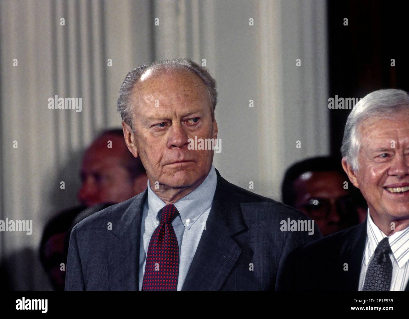 Washington DC, USA, September 14, 1993Former Presidents Gerald R. Ford and James (Jimmy) Carter attend the NAFTA bill signing in the East Room of the White House Credit: Mark Reinstein/MediaPunch Stock Photo