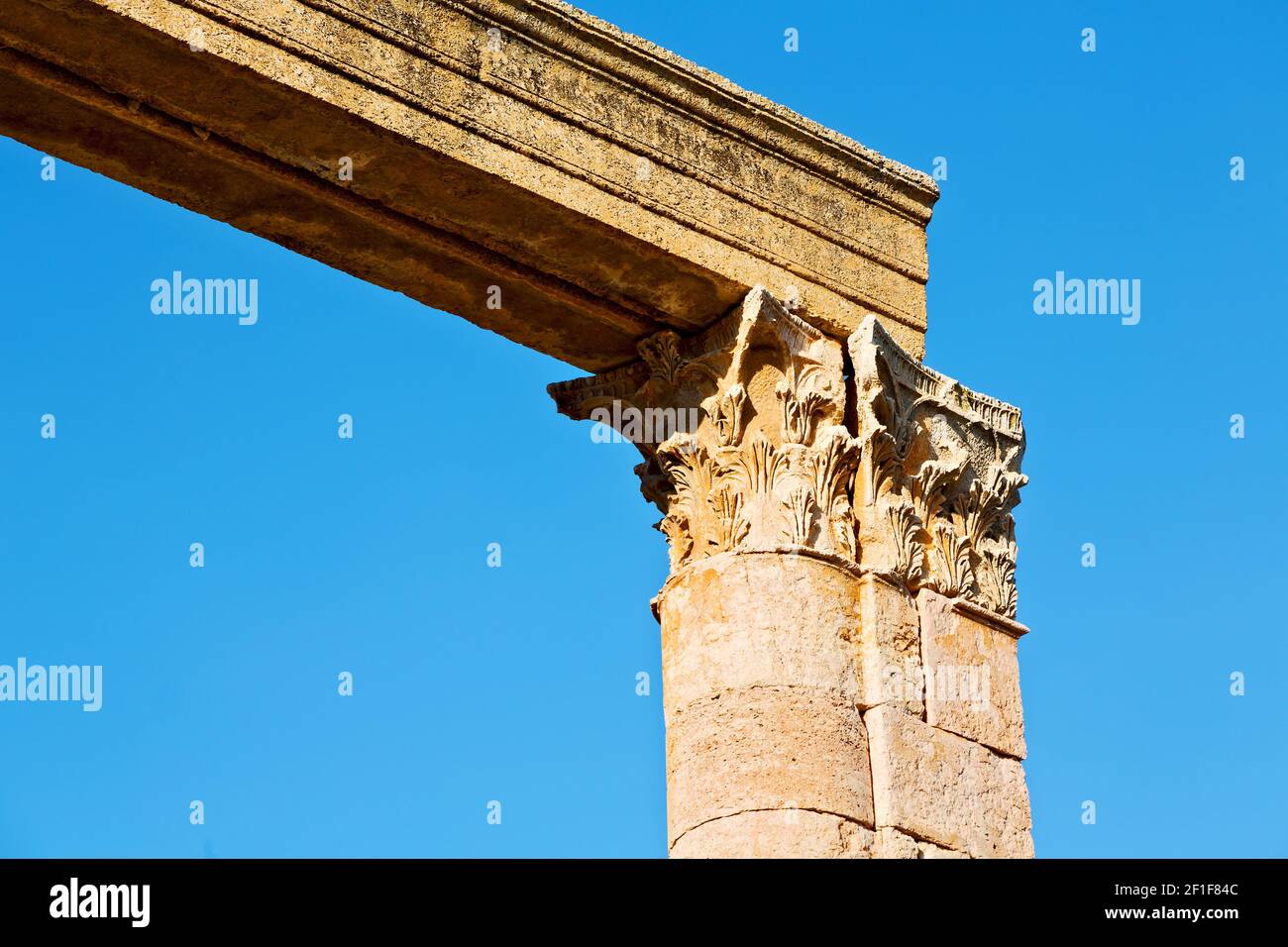 The antique column and archeological site classical heritage Stock ...