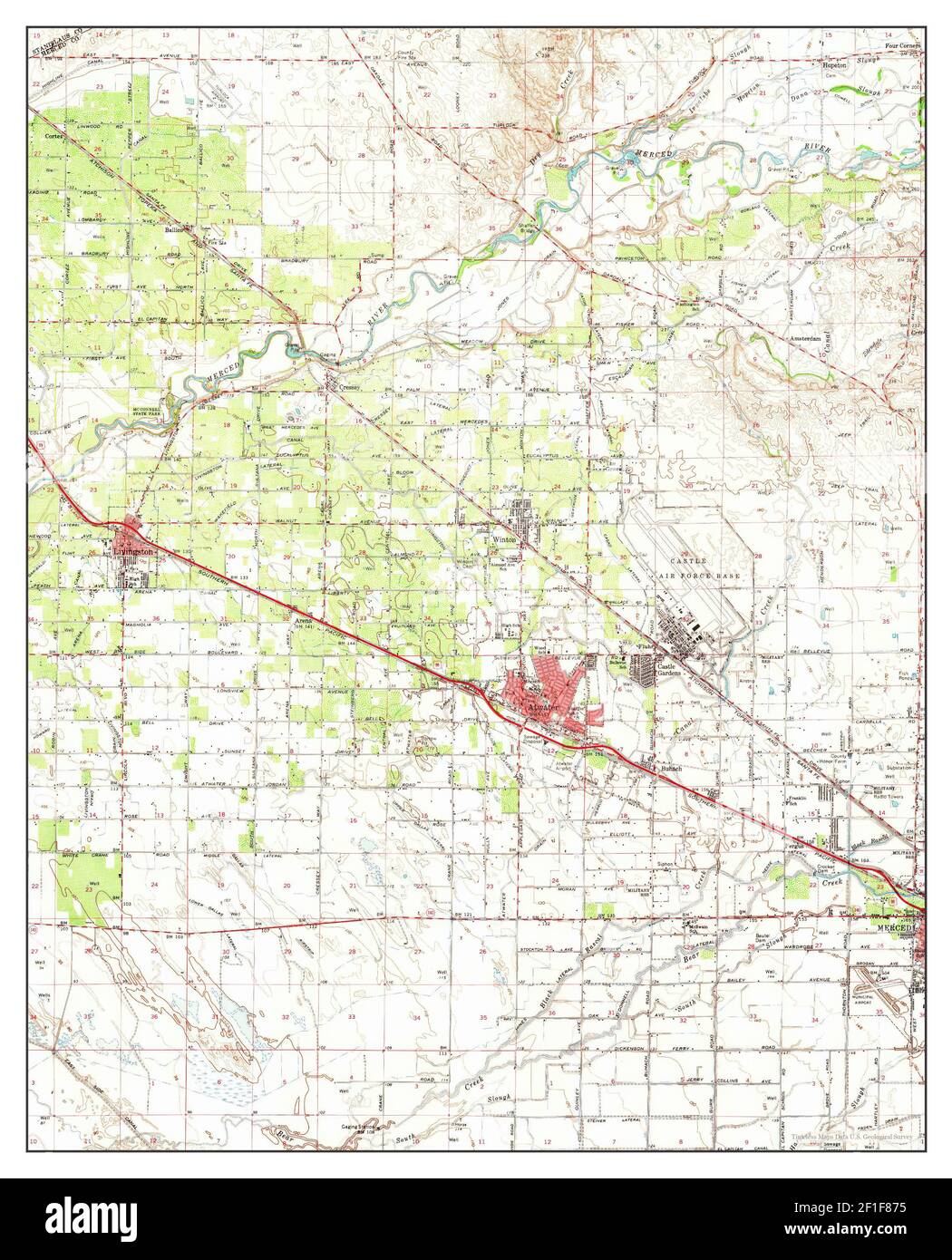 Atwater, California, map 1961, 162500, United States of America by