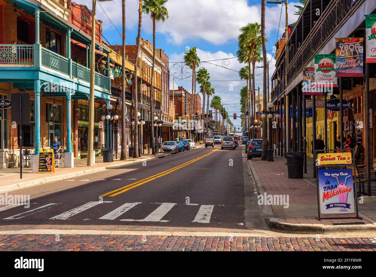7th Avenue in the Historic Ybor City in Tampa Bay, Florida Stock Photo