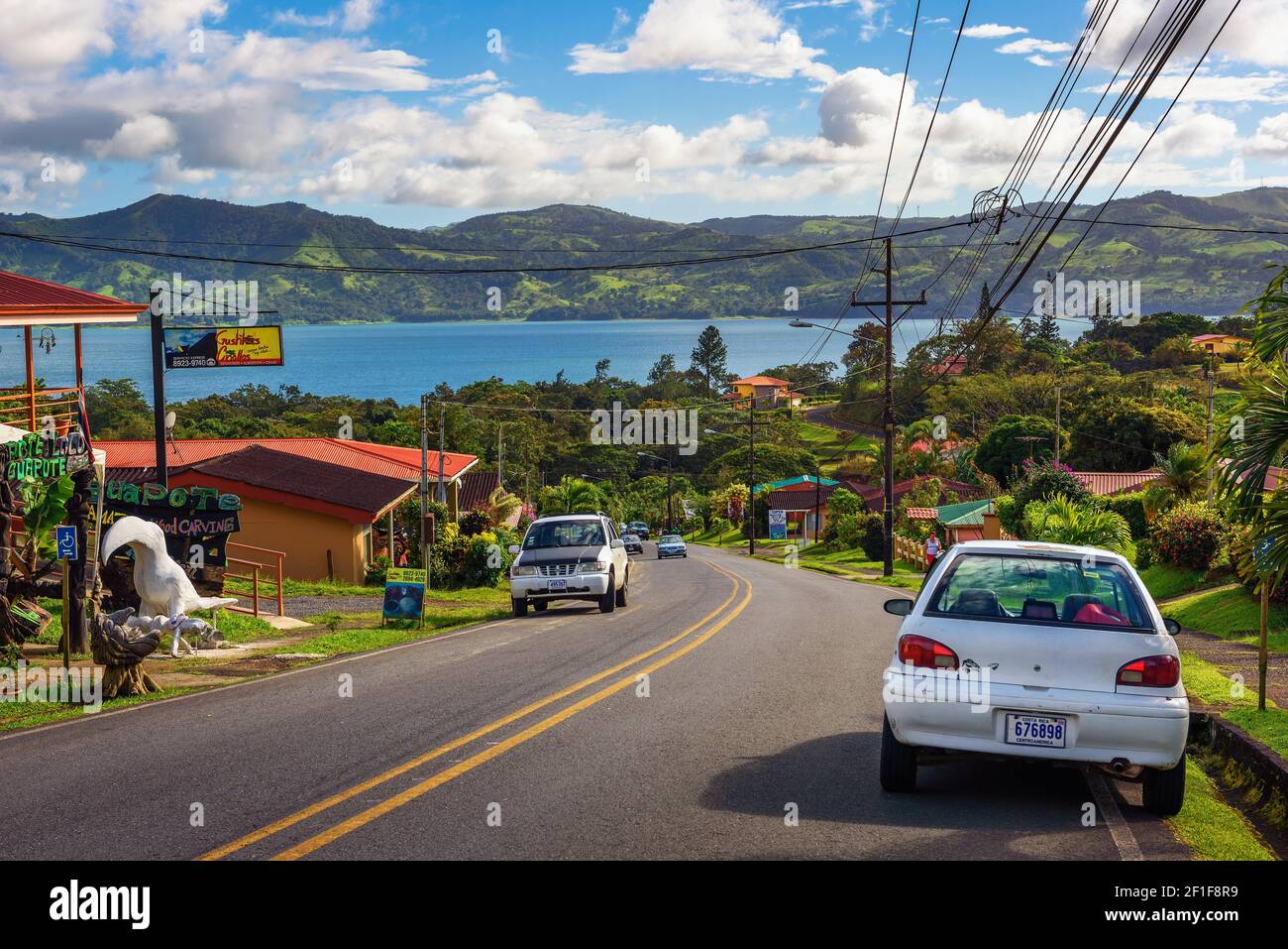 Drive towards Lake Arenal through the villages of Costa Rica Stock Photo