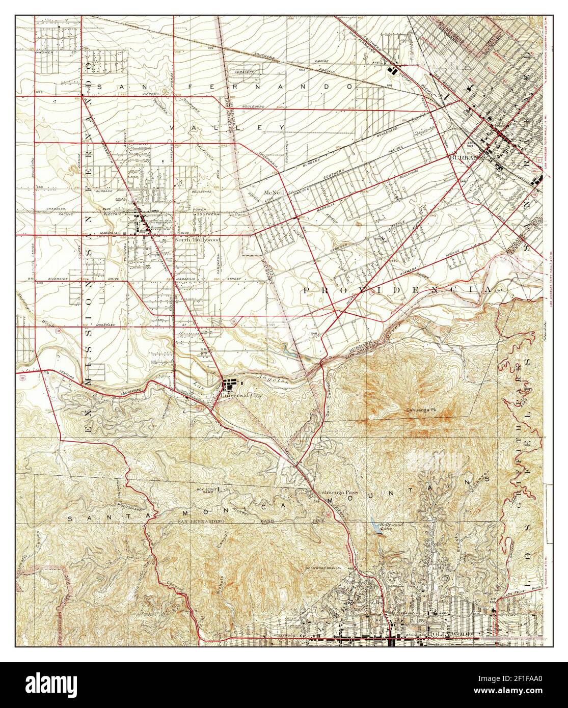 Burbank, California, map 1926, 124000, United States of America by
