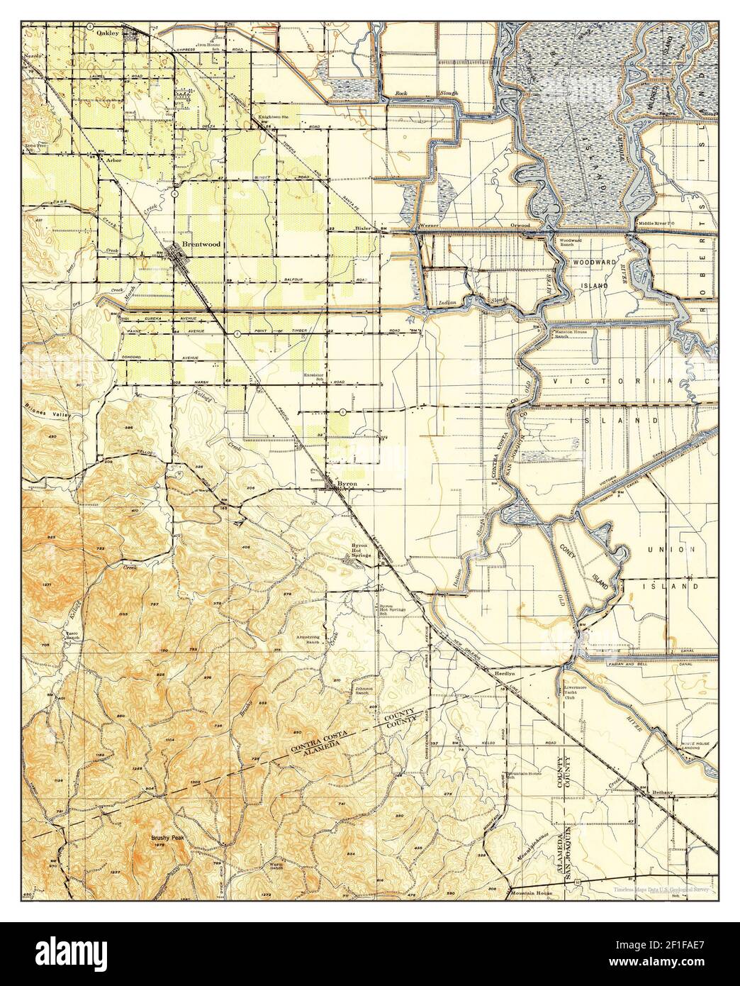 Byron, California, map 1940, 162500, United States of America by Timeless Maps, data U.S