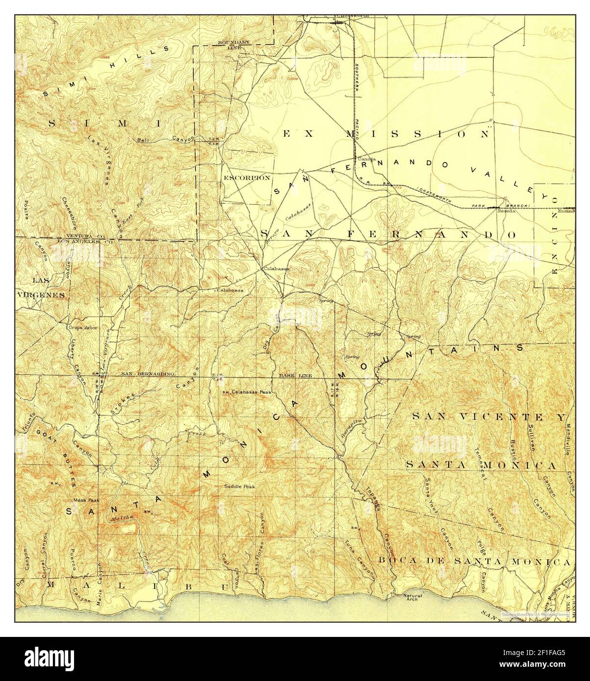 Calabasas, California, map 1903, 1:62500, United States of America by ...